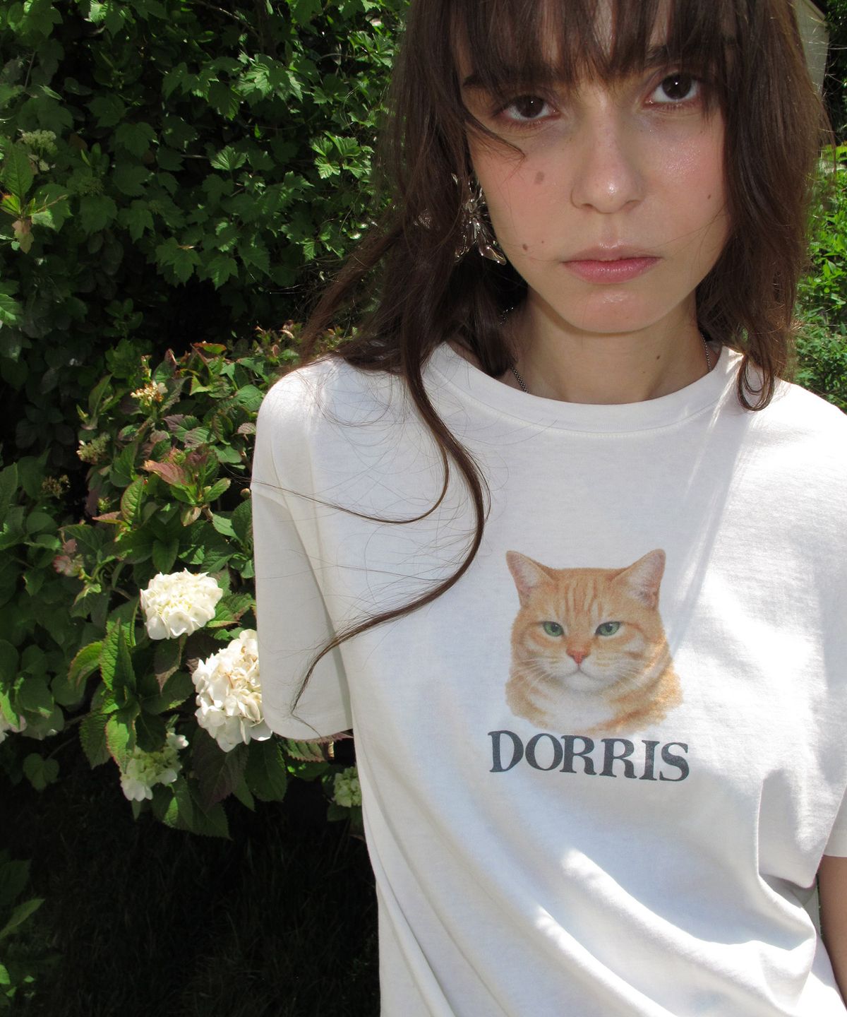 센토르(CENTAUR.KR) DORRIS CAT WASHED T-SHIRT_WHITE