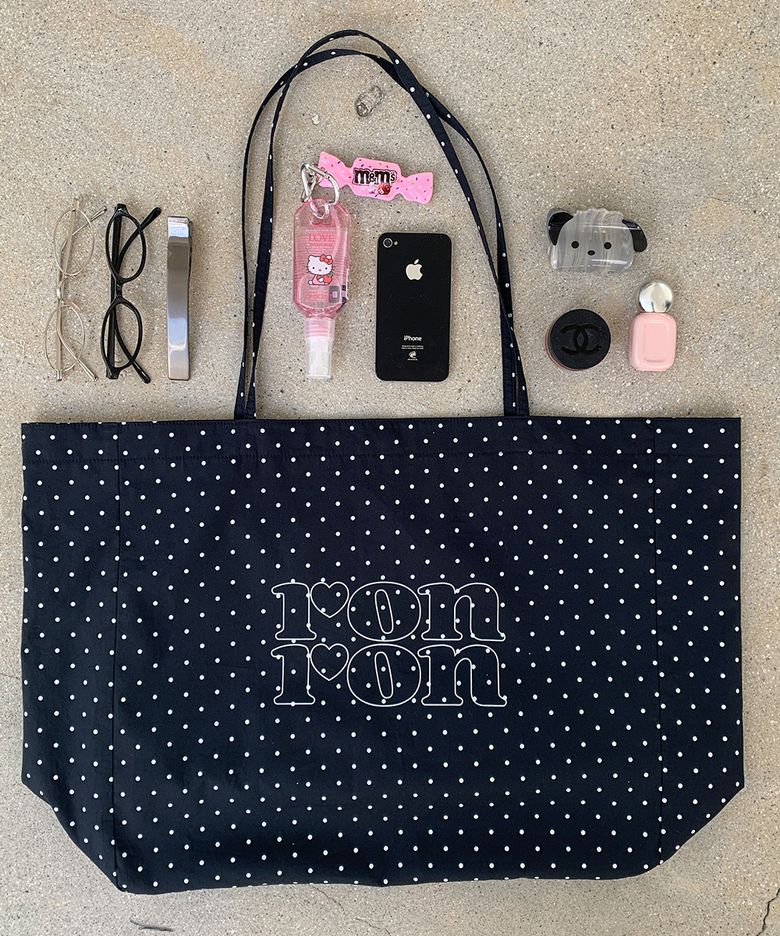 PATTERN LOGO SHOPPER NAVY DOT