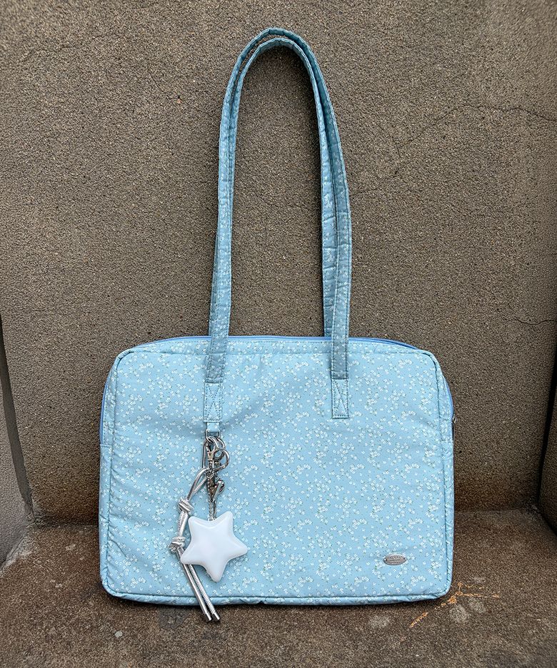 PATTERN LAPTOP BAG FLORAL SOFT BLUE