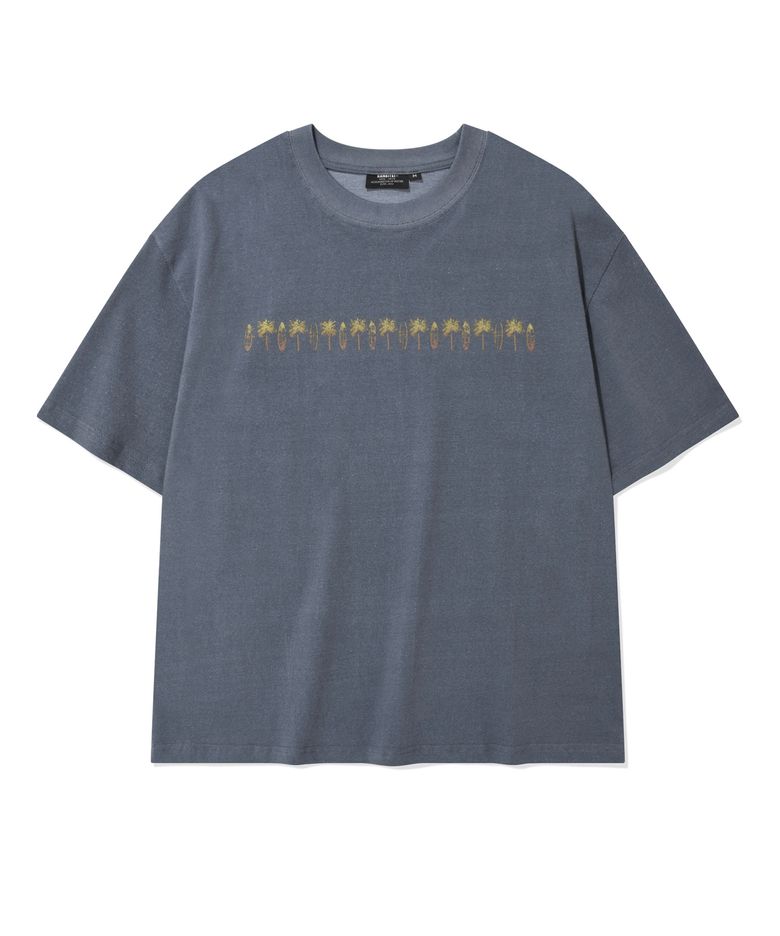 [현킴 X KNT] PIG PARM CROP SHORT SLEEVE (PIGMENT BLUE)