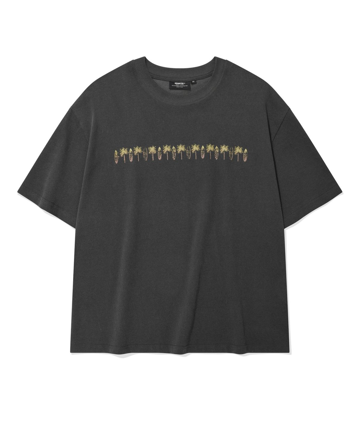 카네이테이(KANEITEI) [현킴 X KNT] PIG PARM CROP SHORT SLEEVE (PIGMENT CHARCOAL)