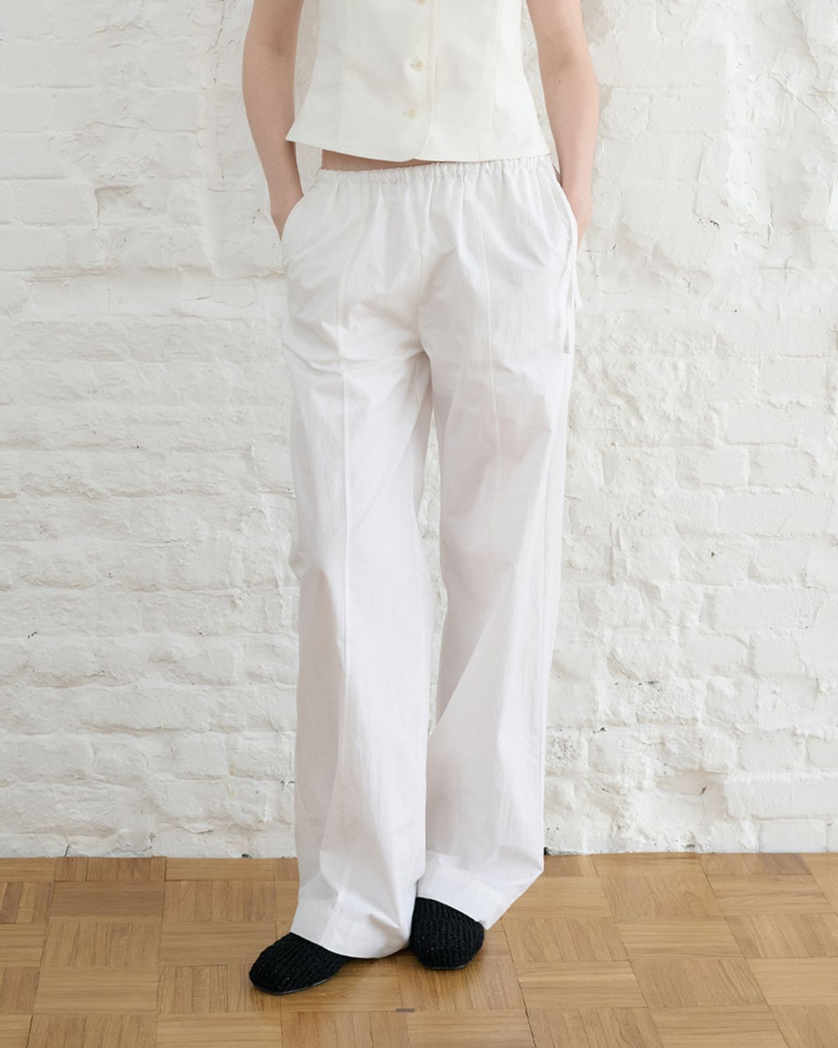 블루브릭(BLUEBRICK) Side string pants (ivory)