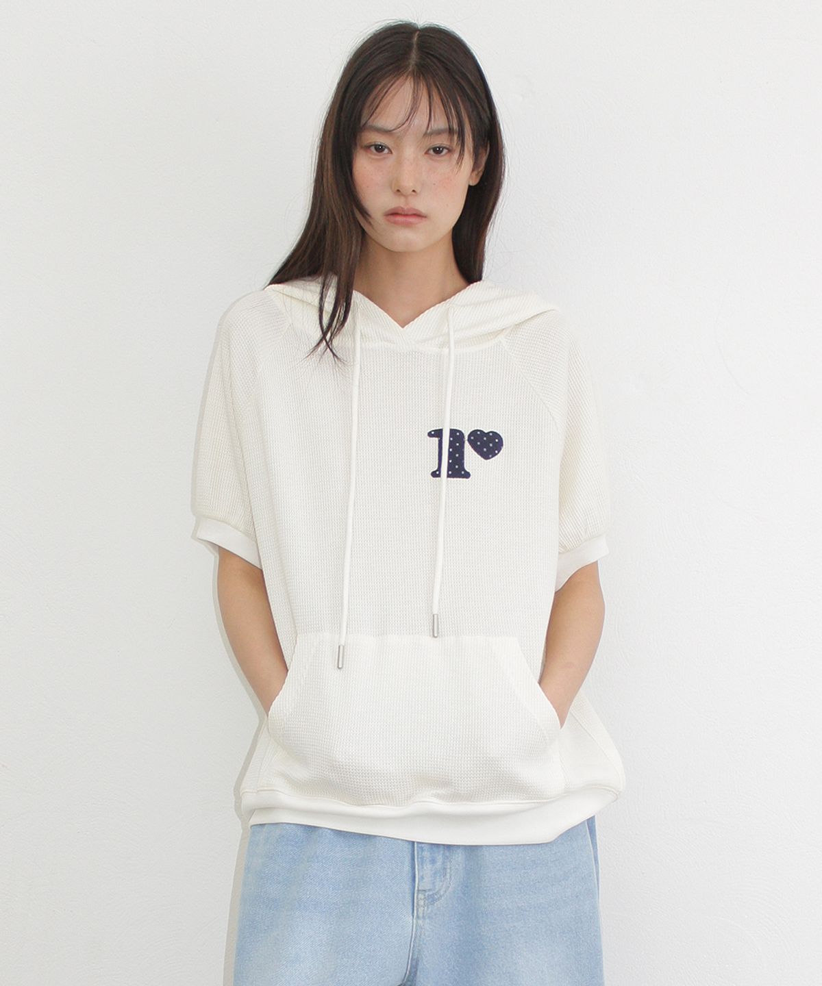 론론(RONRON) DOT R HALF SLEEVE HOODIE SOFT YELLOW