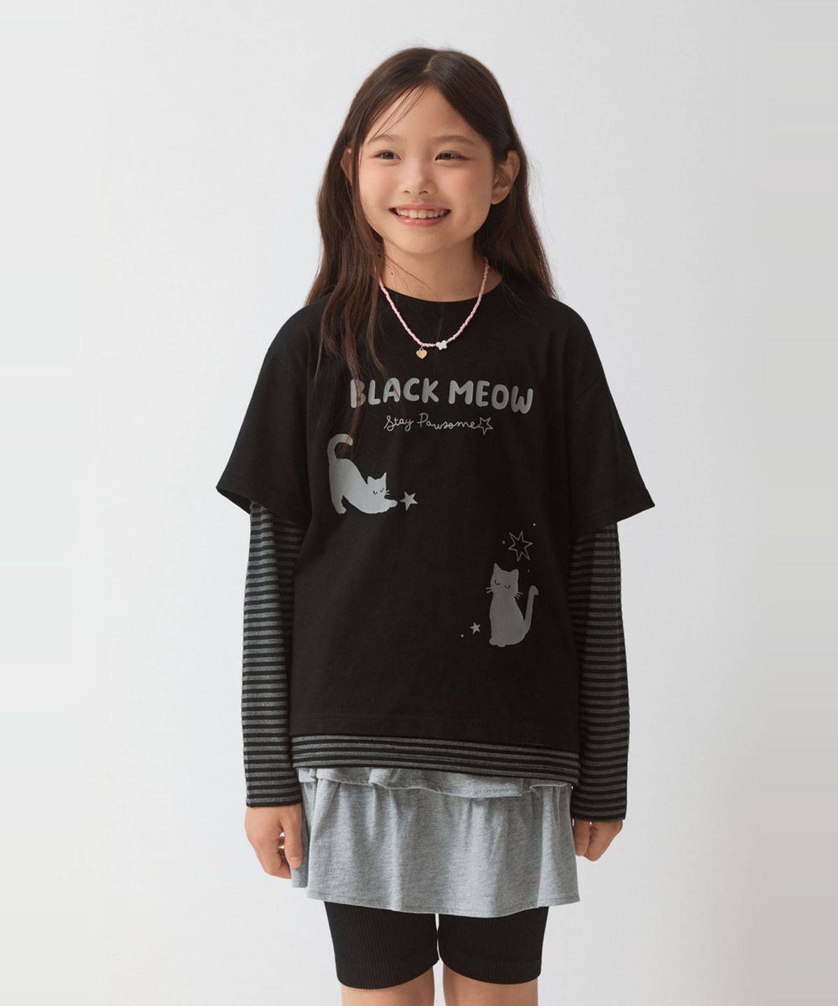 스파오 키즈(SPAO KIDS) [키즈] 여아 스트라이프 레이어드 긴팔티_SPLWG37KG2