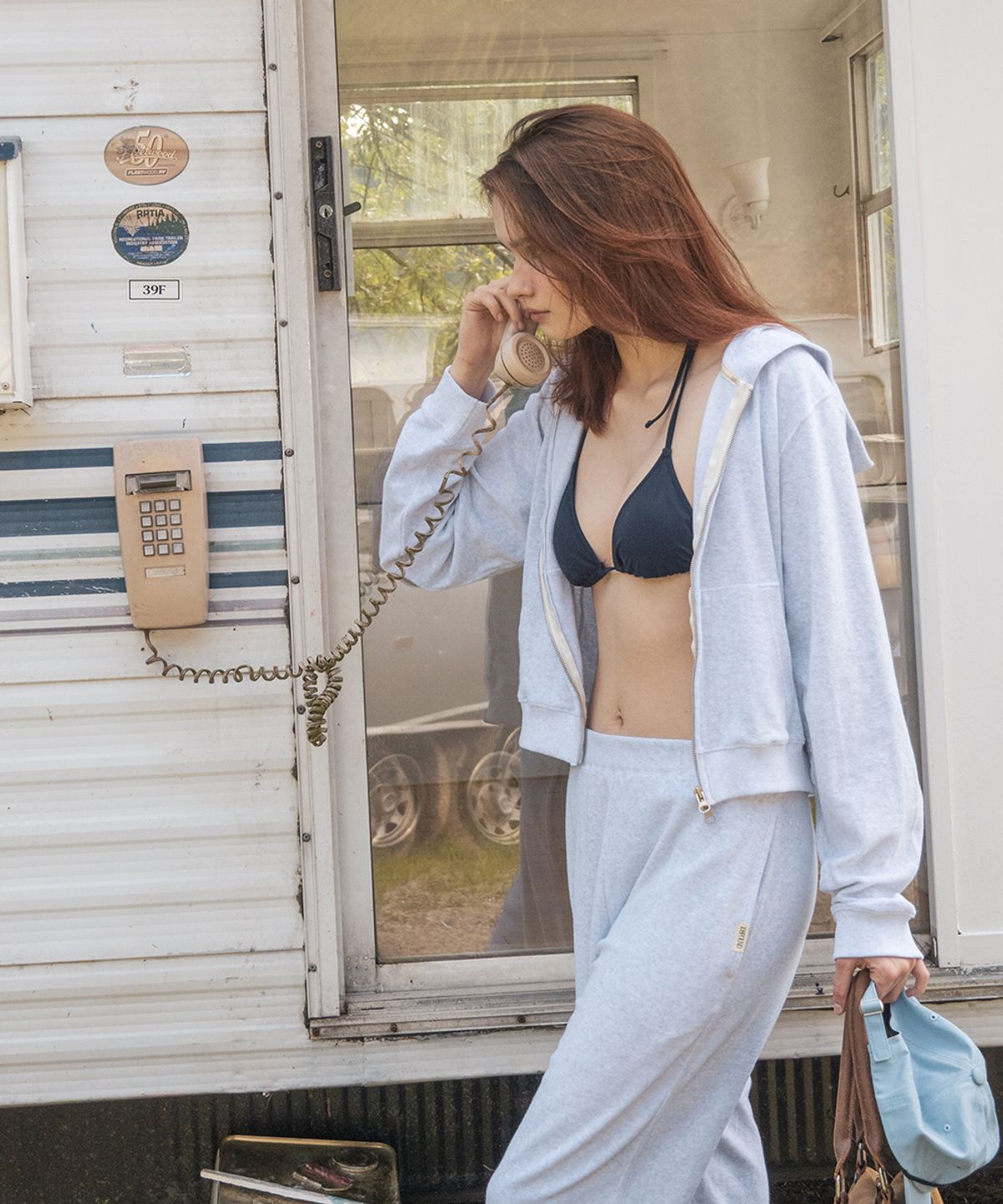 108파운드(108POUND) Terry Slim Hoodie_Light Melange