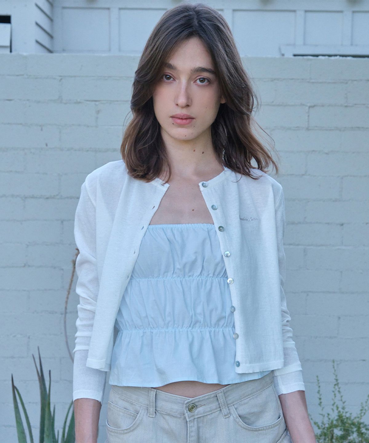 썸웨어버터(SOMEWHEREBUTTER) Aisley Cardigan - Ivory