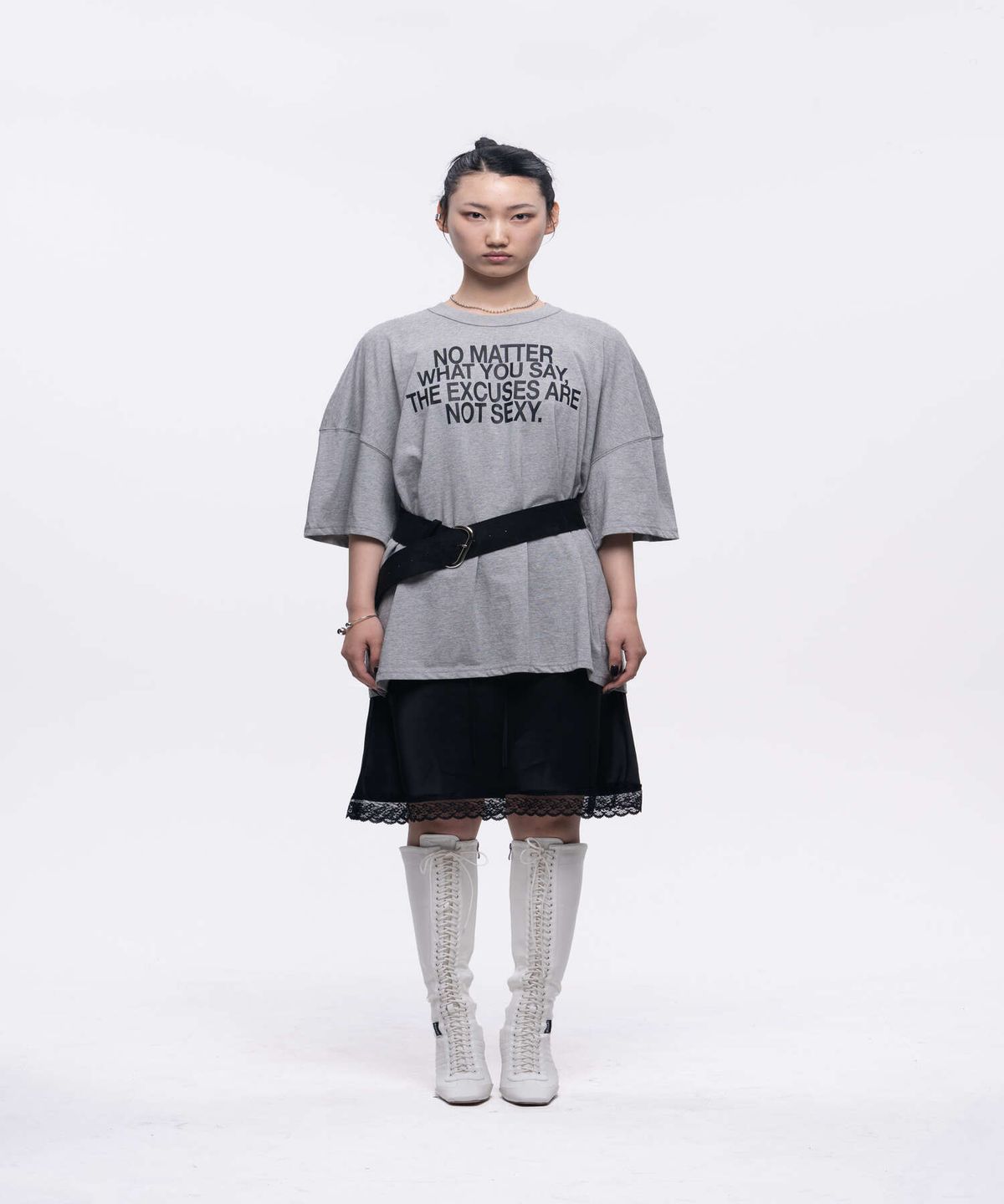 뎁크(DEPC) LETTERING BOXY FIT T-SHIRT - GRAY