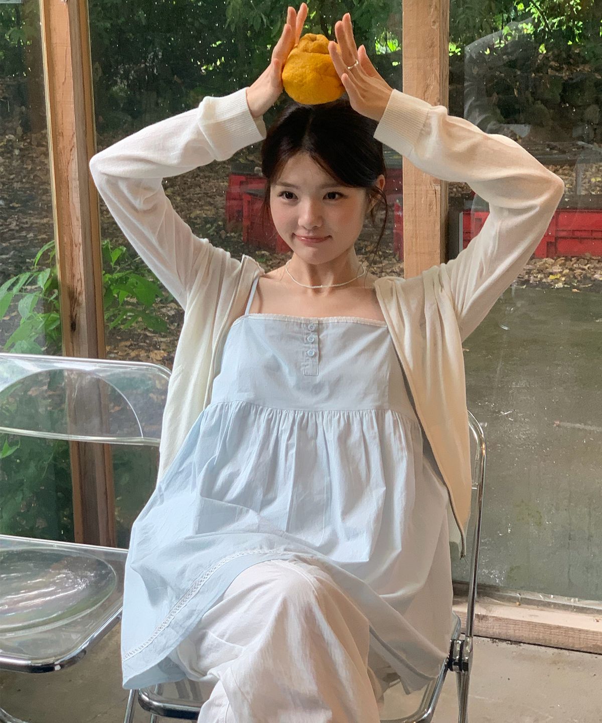 썸웨어버터(SOMEWHEREBUTTER) Momo Mini Dress - Light Blue