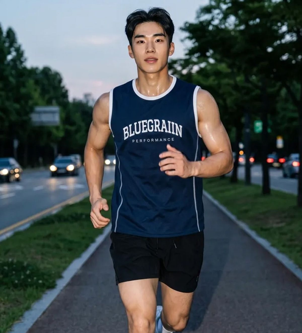블루그레인(BLUEGRAIN) 맨 메쉬 져지 슬리브리스 [네이비]