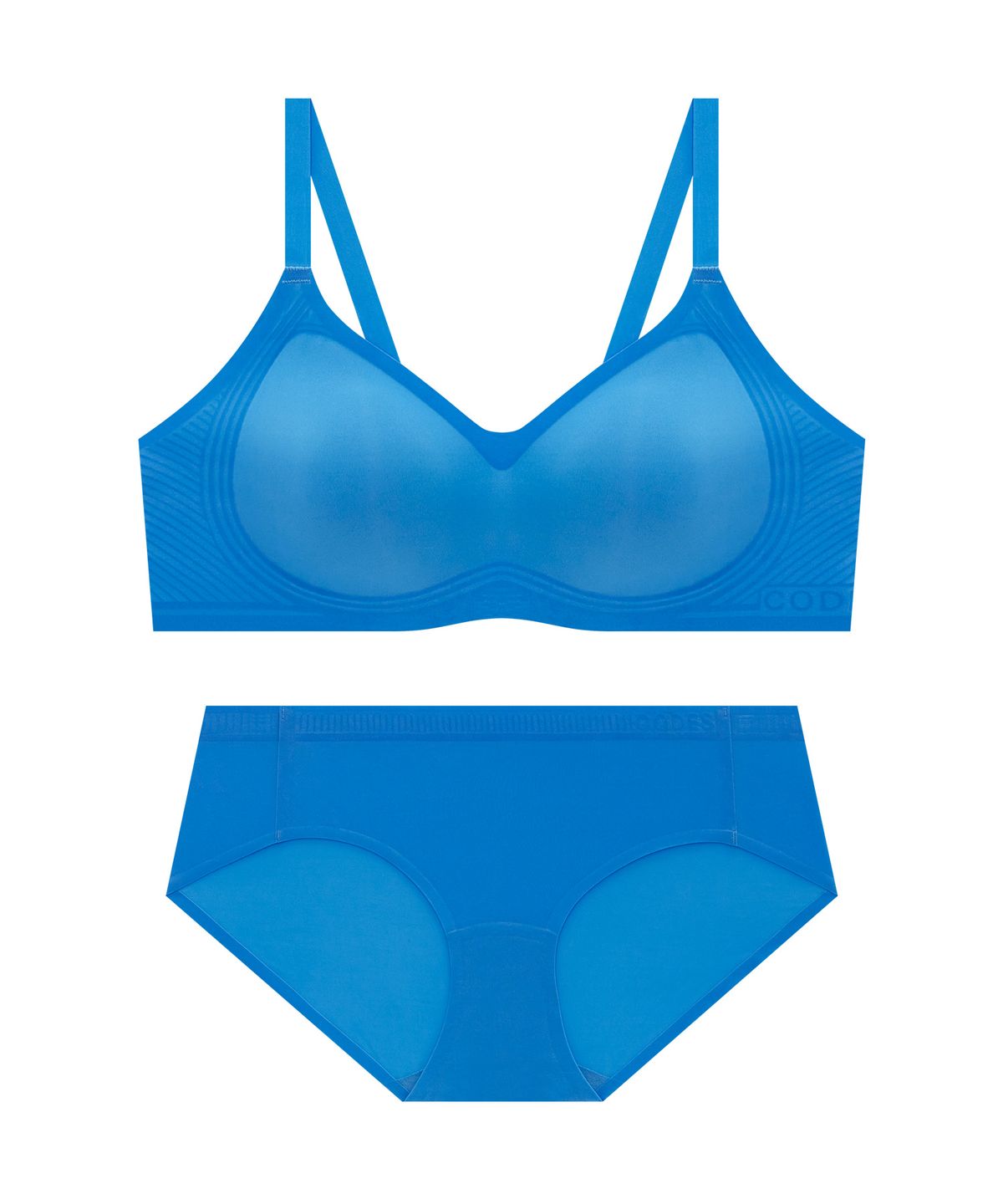 코데즈컴바인 이너웨어(CODES COMBINE INNERWEAR) 초경량 에어핏 사이드메쉬 심리스 브라 팬티 세트_코발트블루