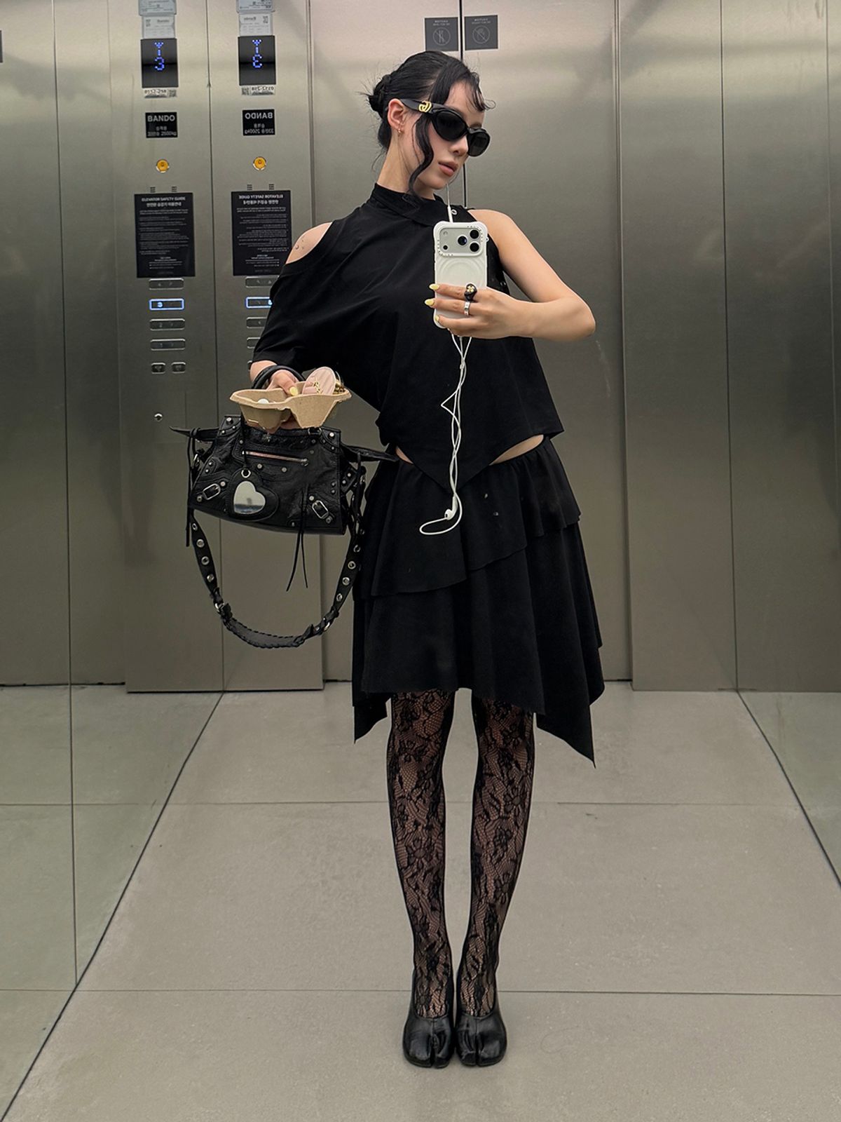 바운더리(BOUNDARY) GLAM DOUBLE LAYER FLARED JERSEY SKIRT BK_B261MSD109