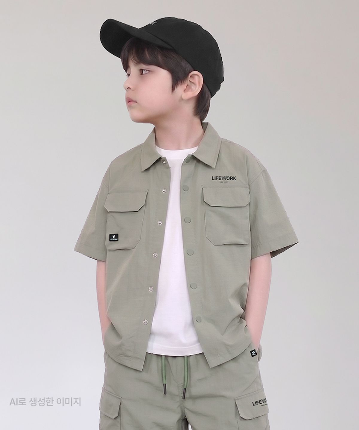 라이프워크 키즈(LIFEWORK KIDS) 키즈) 립스탑 라이트 반팔 셔츠