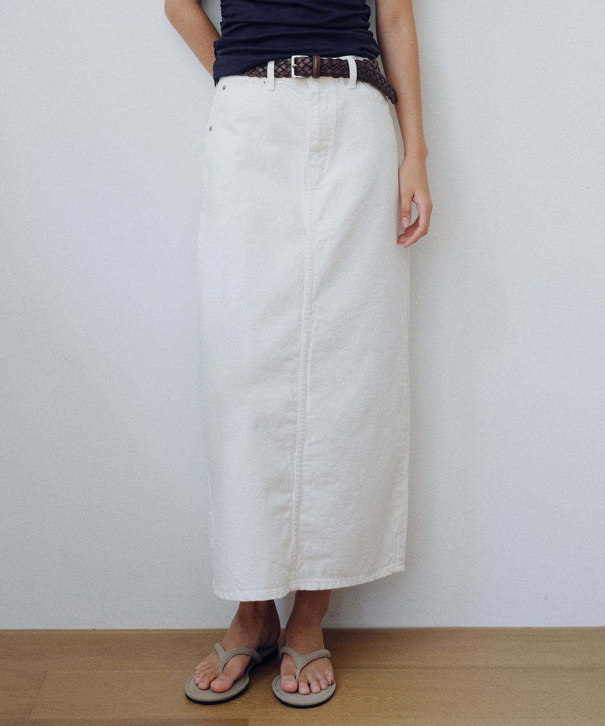 유라고(URAGO) Denim H-line long skirt