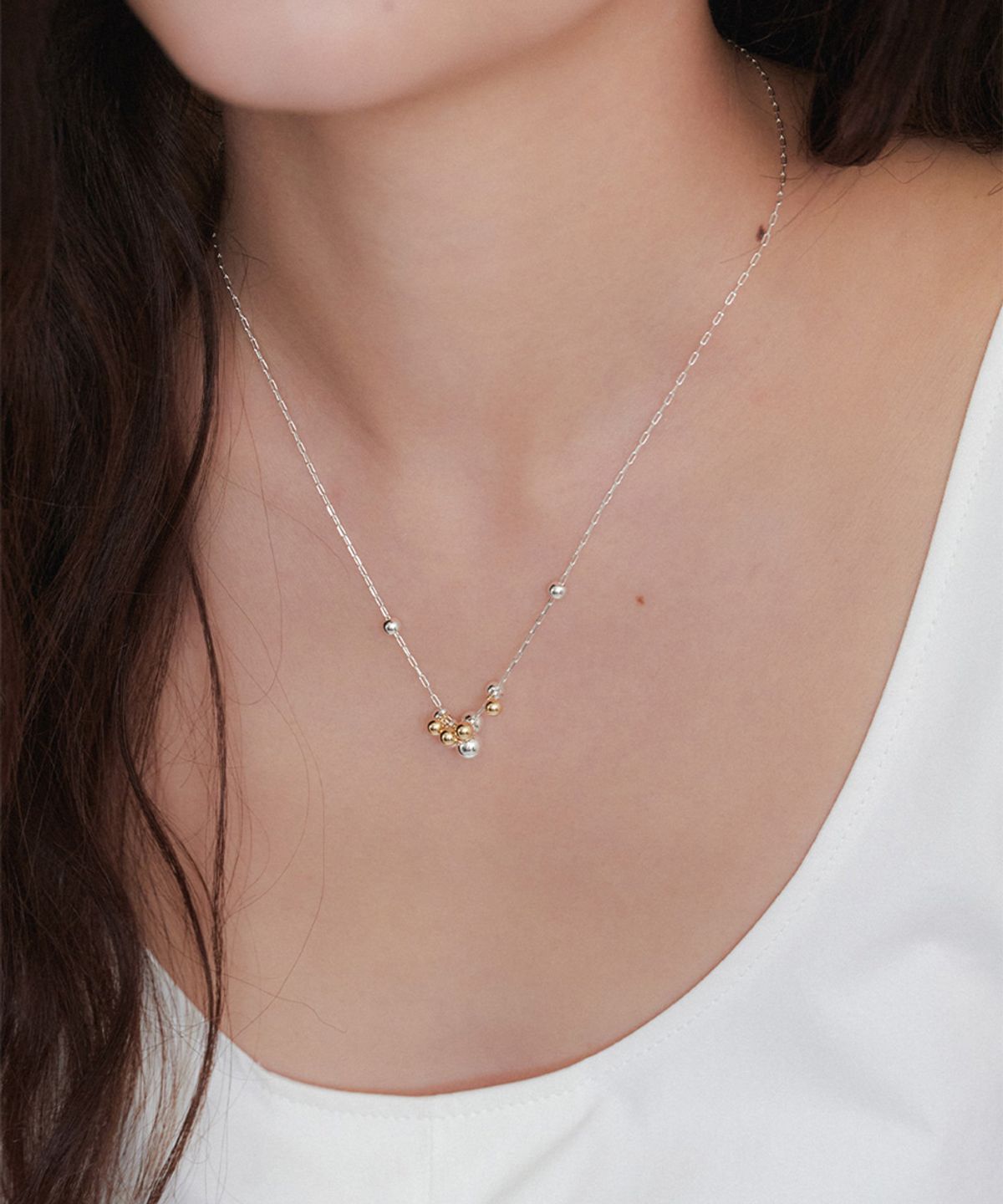 오블라(OVLA) silver grape spread necklace 2color JN053