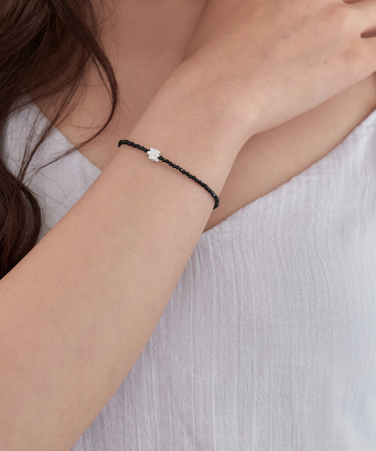 오블라(OVLA) simple flower beads bracelete 2color JB012