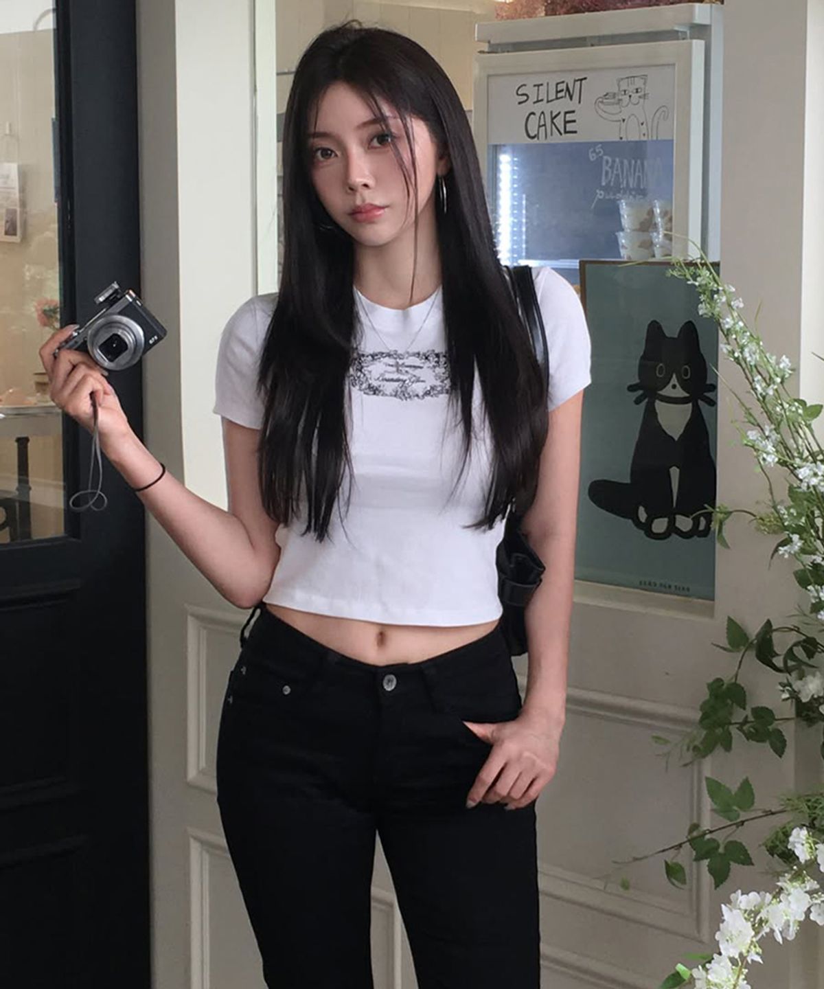 바운더리(BOUNDARY) GLAM PRINTED SLIM TEE-SHIRTS WH_B261MSM115