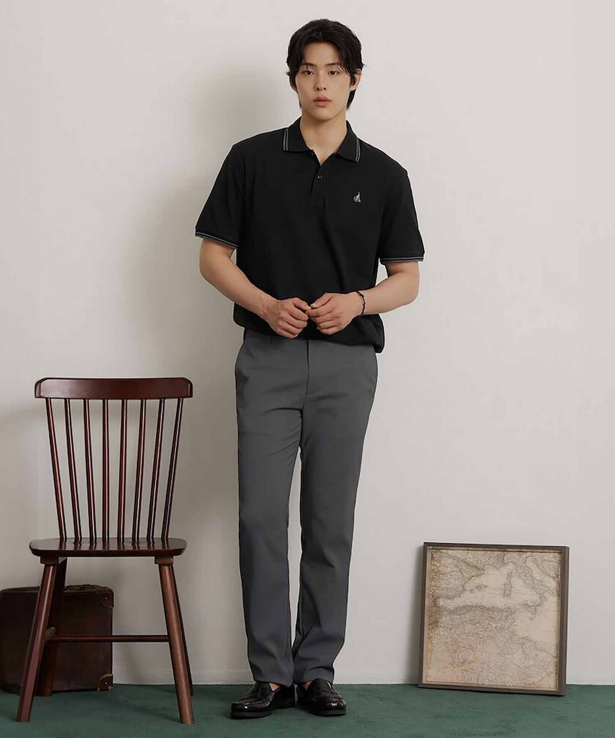 빈폴 멘(BEANPOLE MEN) 트리아세테이트 슬림 팬츠  애쉬