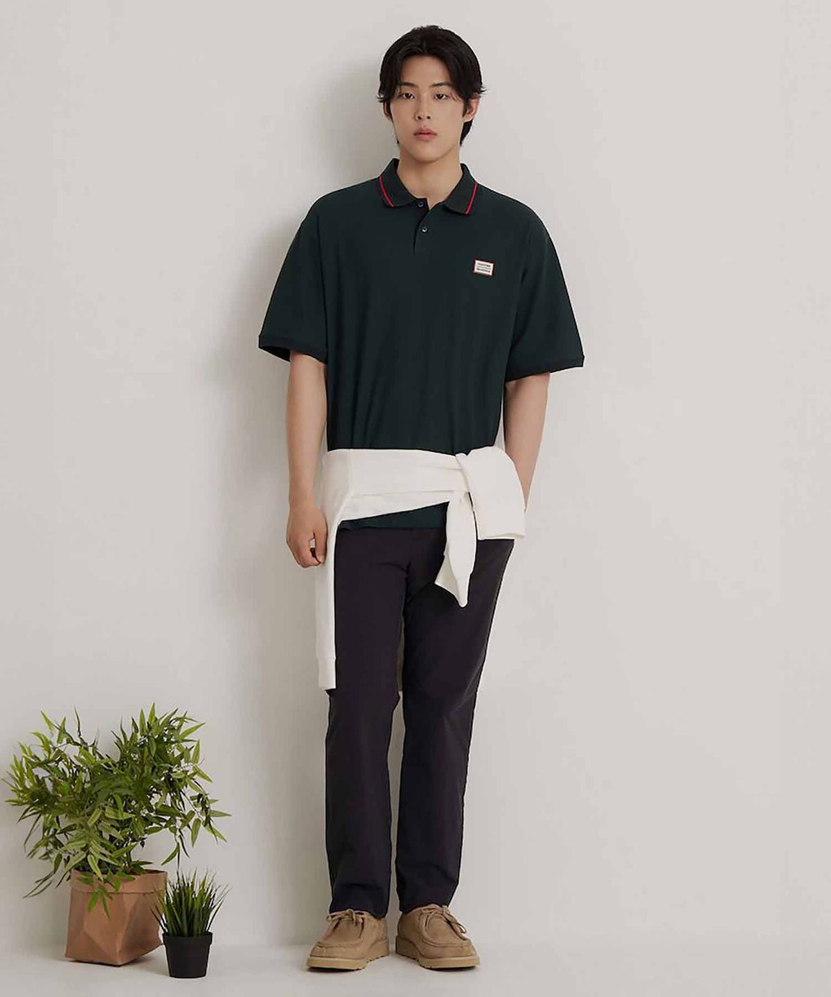 빈폴 멘(BEANPOLE MEN) 여름 가먼트다잉 스탠다드핏 팬츠  네이비