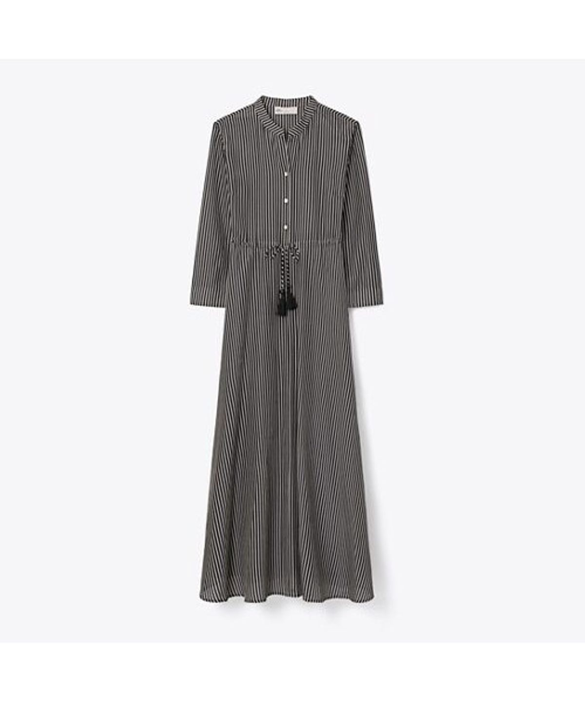 토리버치(TORYBURCH) 프린티드 코튼 보일 셔츠드레스 - 블랙 스트라이프