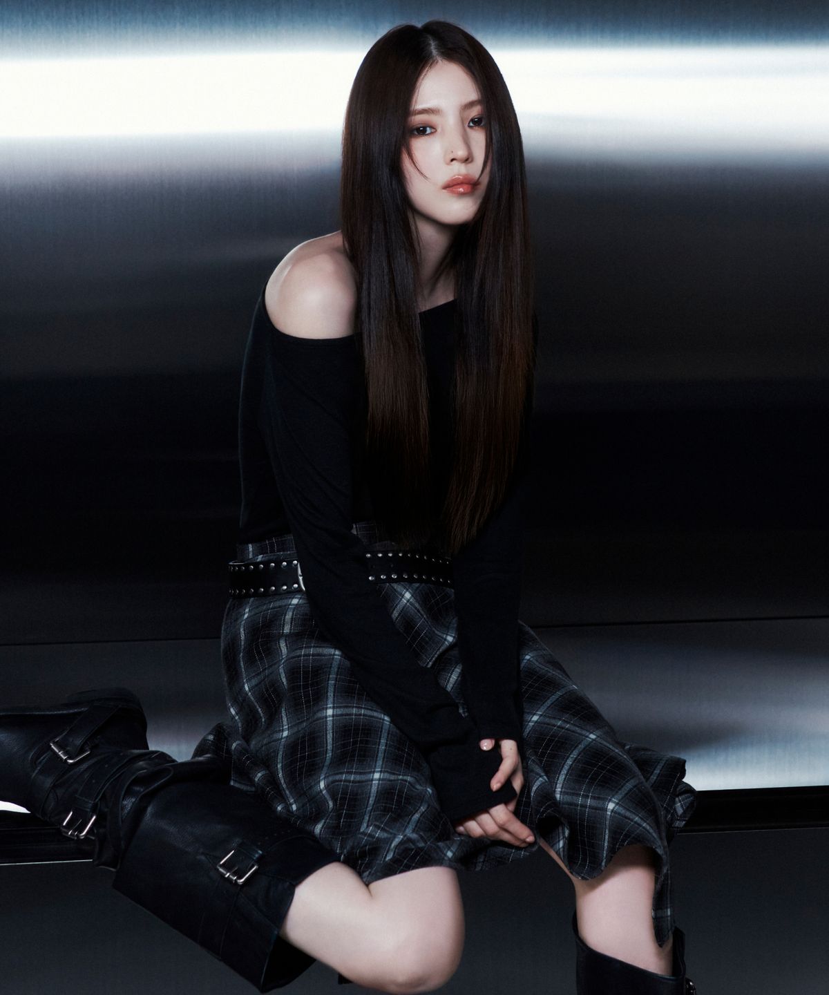 무신사 스탠다드 우먼(MUSINSA STANDARD WOMAN) 우먼즈 울 텐셀 오프숄더 긴소매 티셔츠 [블랙]