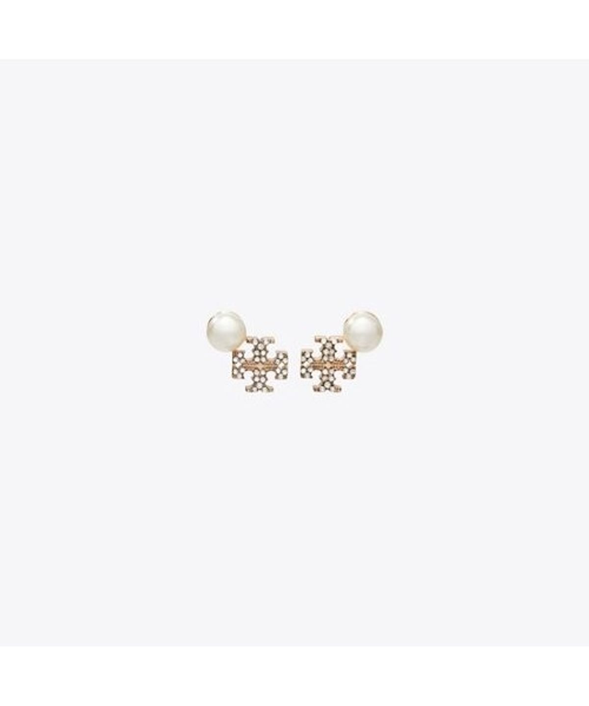 토리버치(TORYBURCH) 문댄스 로고 앤 펄 스터드 이어링 - 토리 골드 / 펄 / 크리스탈
