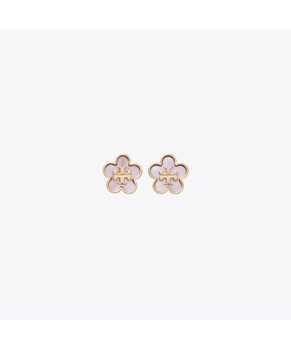 토리버치(TORYBURCH) 포겟 미 낫 마더 오브 펄 스터드 이어링 - 토리 골드 / 핑크
