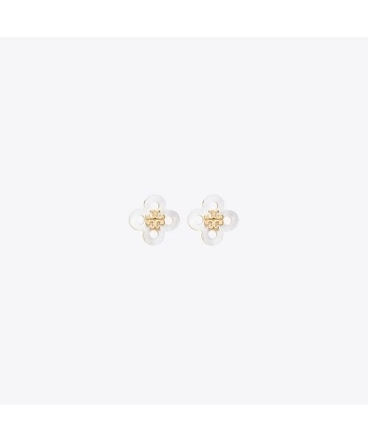 토리버치(TORYBURCH) 포겟 미 낫 클로버 앤 마더 오브 펄 스터드 이어링 - 토리 골드 / 마더 오브 펄