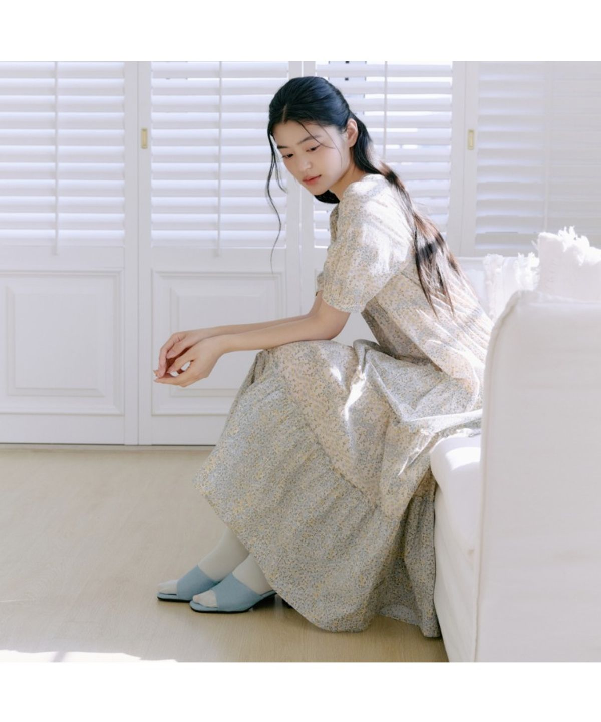 써스데이 아일랜드(THURSDAY ISLAND) 플라워 보더 원피스_T264MOP219W
