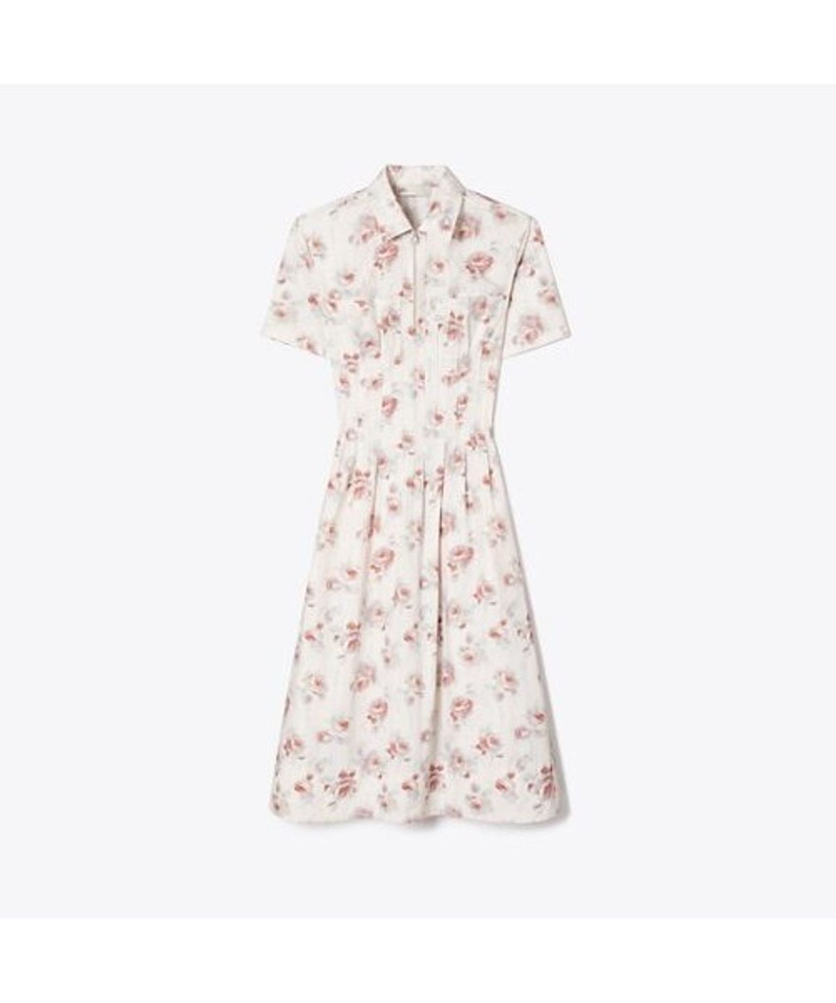 토리버치(TORYBURCH) 포플린 플리츠 웨이스트 드레스 - 핑크 로즈