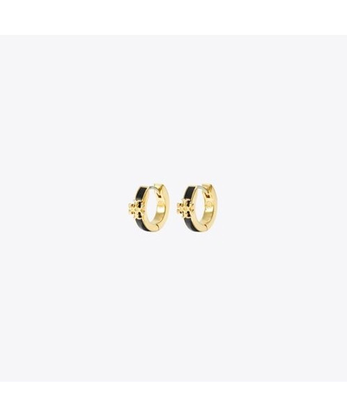 토리버치(TORYBURCH) 아이콘 에나멜 허기 이어링 - 토리 골드 / 블랙
