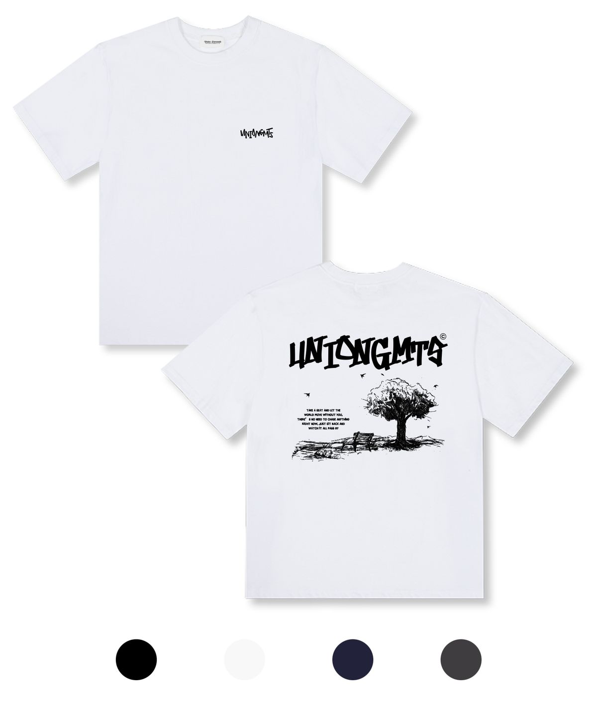 유니온가먼츠(UNION GARMENTS) 블룸라이트 오버핏 반팔 티셔츠 4COLOR