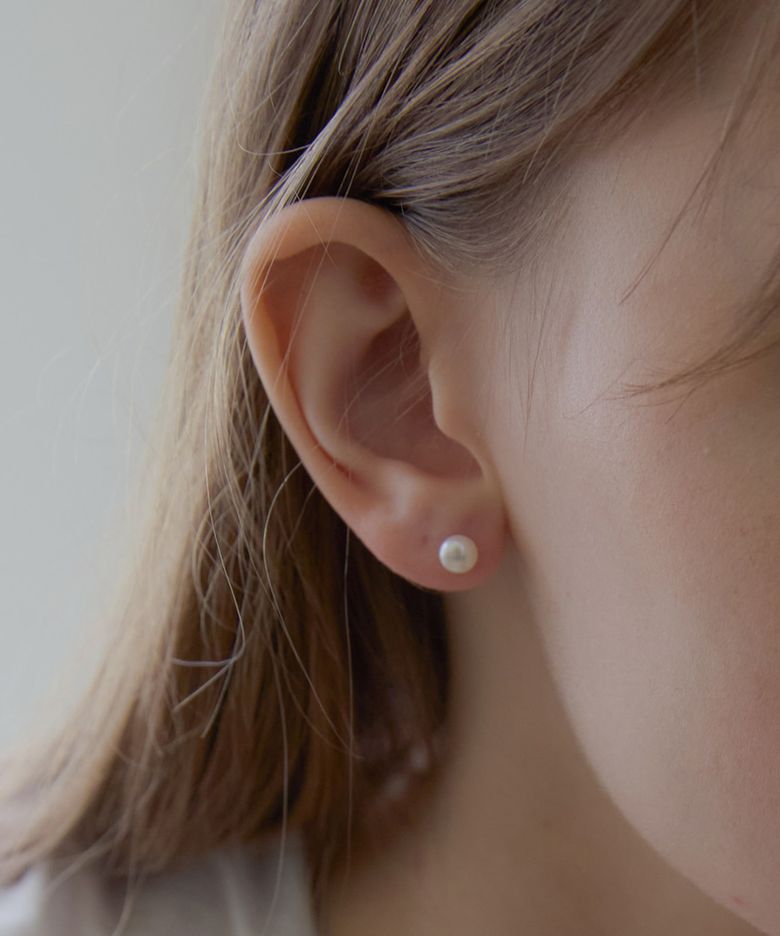 14K 담수 진주 귀걸이 3mm 4mm 5mm 6mm 8mm 10mm 12mm