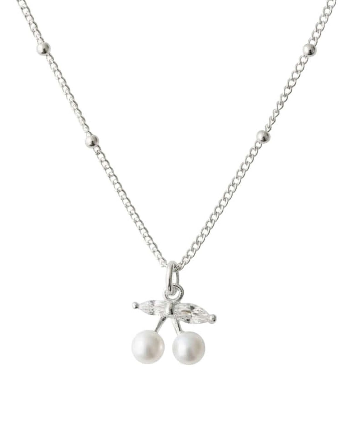 올은(ALLEUN) 실버925 진주 큐빅 체리 은 목걸이 미니