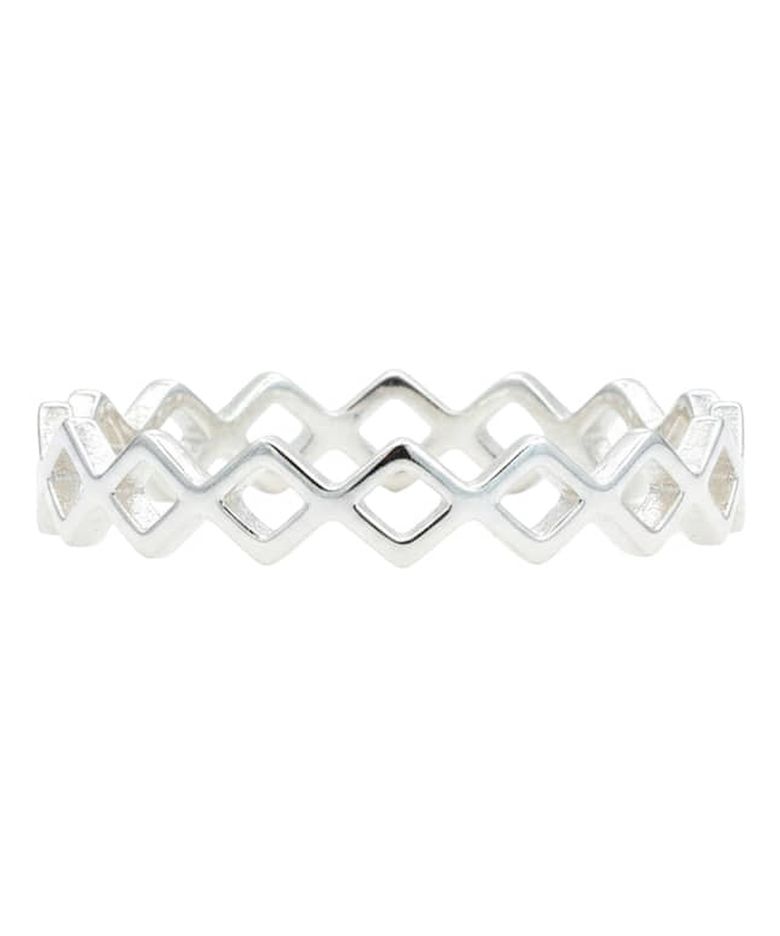 실버925 사각 마름모 마디 반지