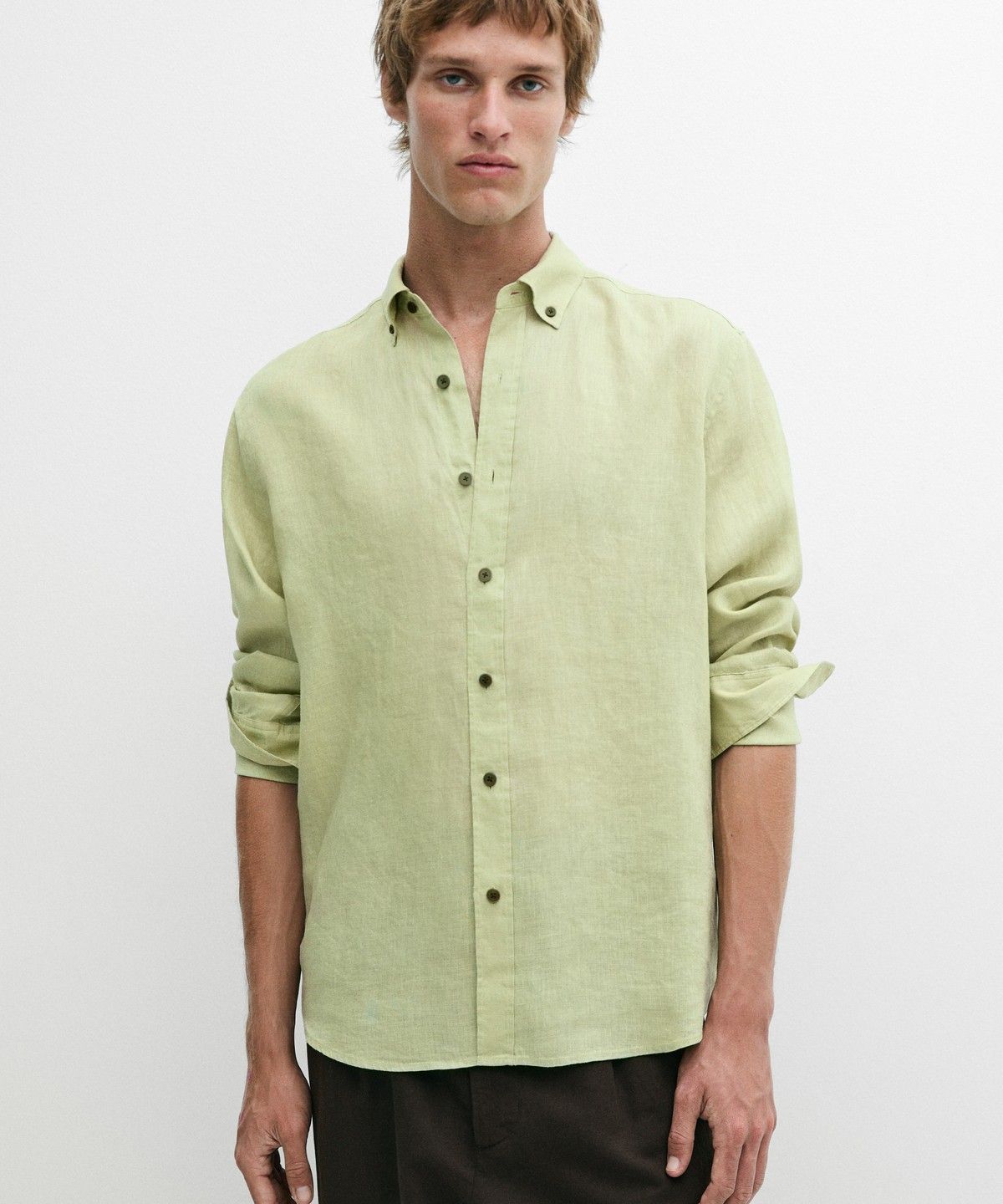 마시모두띠(MASSIMO DUTTI) 100% 린넨 레귤러핏 셔츠