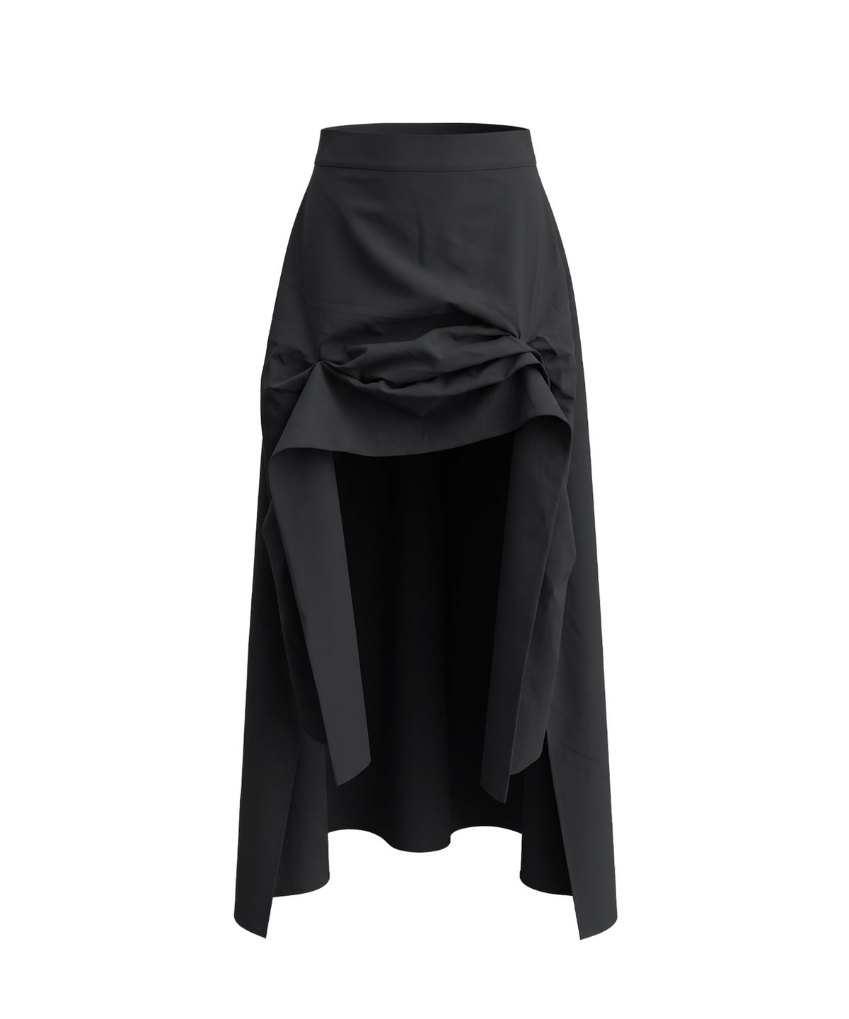 정도(JUNGDO) MULLET TUCK SKIRT . BLACK