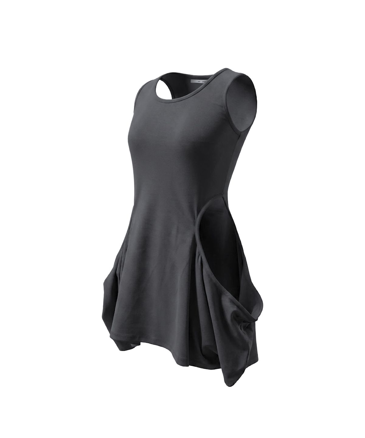 정도(JUNGDO) OPEN SLIT SLEEVELESS . CHARCOAL