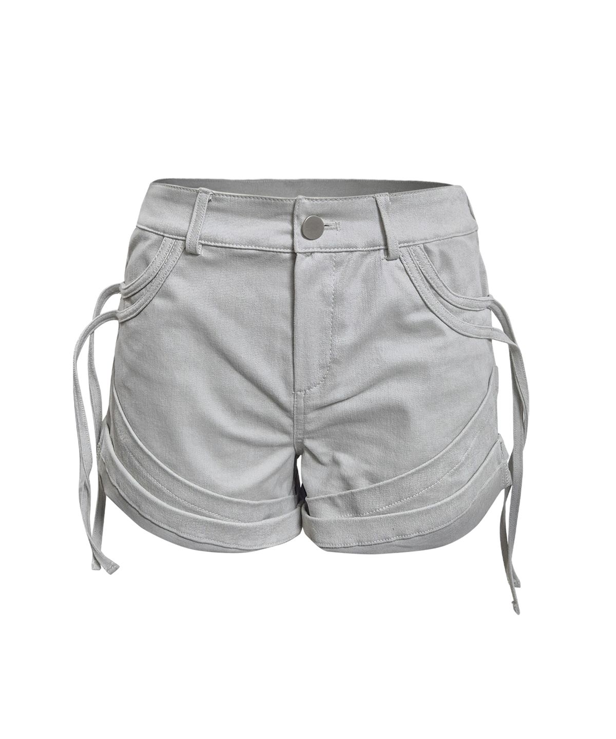 정도(JUNGDO) ARC STRAP ROLL SHORTS . LIGHT GREY
