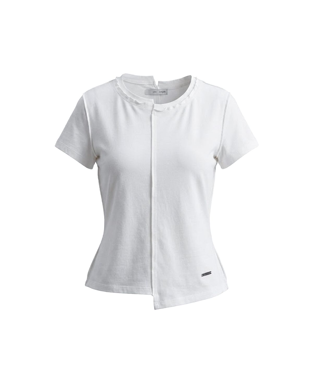 정도(JUNGDO) OFFSET HALF RAW TEE . WHITE