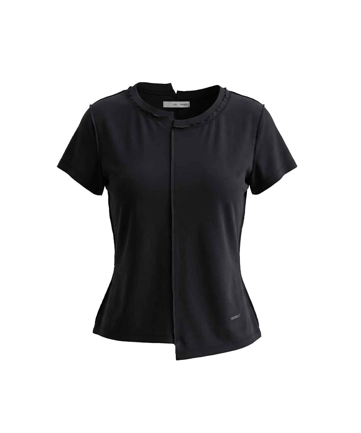 정도(JUNGDO) OFFSET HALF RAW TEE . BLACK