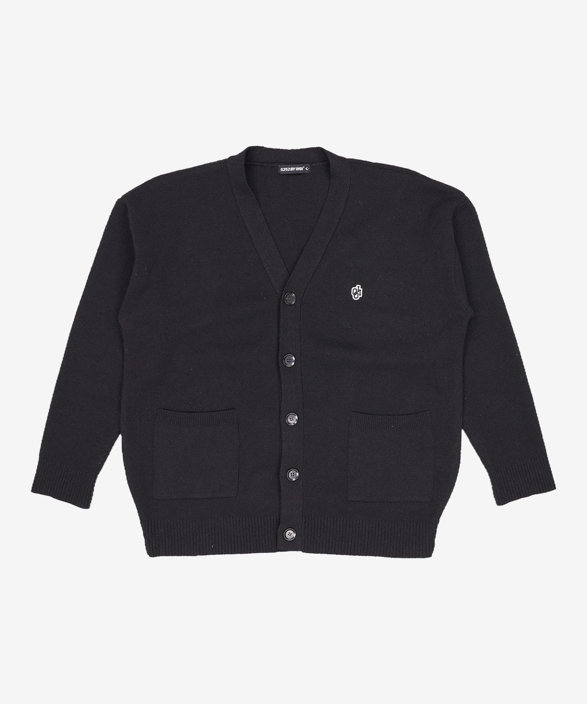 오아이오아이 컬렉션(OIOI COLLECTION) BASIC PATCH KNIT CARDIGAN [BLACK] L