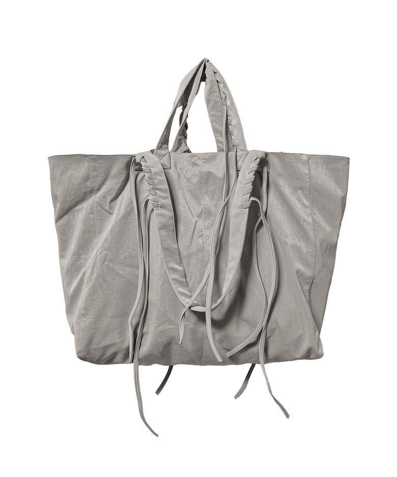 HEXA STRAP TOTE BAG . TAUPE GREY