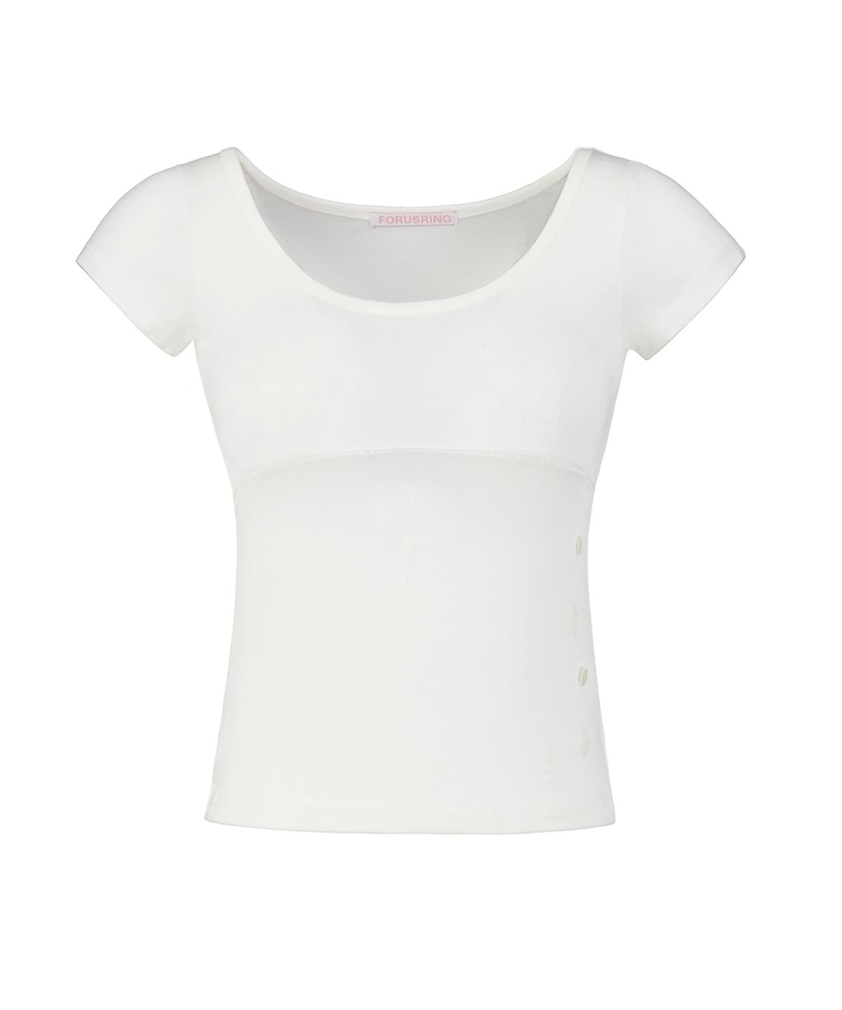 포어링(FORUSRING) Twinny button tee (white)