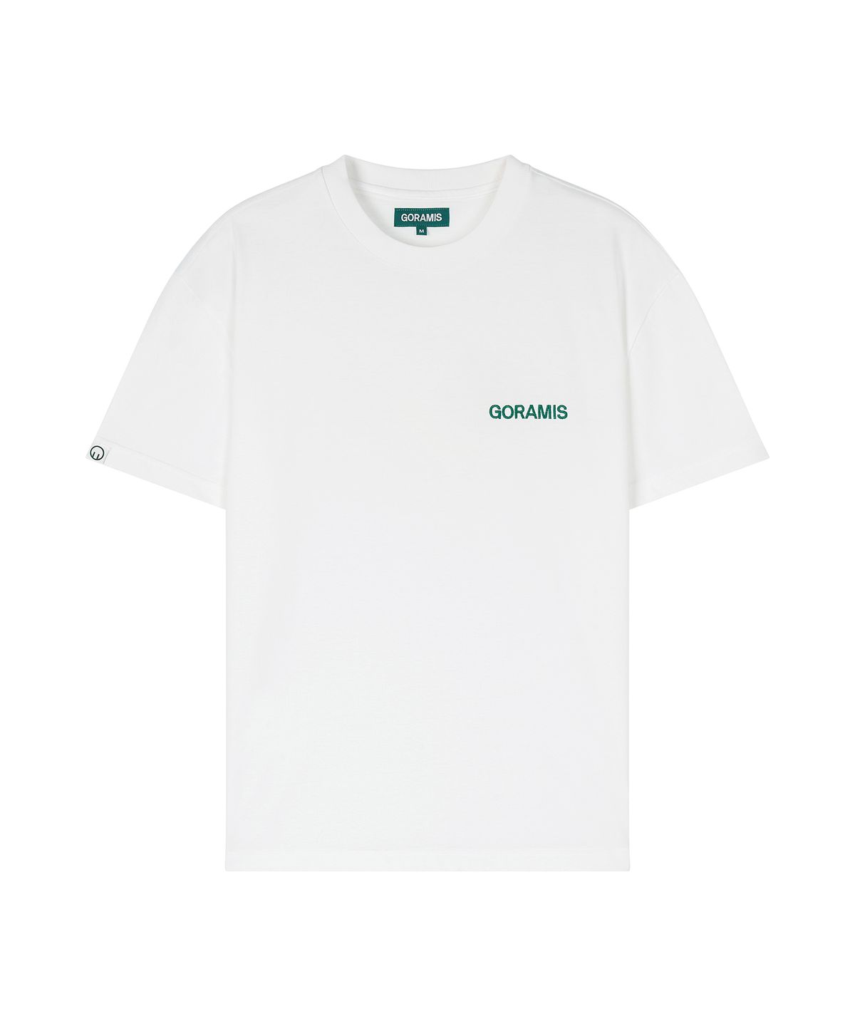 고라미스(GORAMIS) 로고 엠브로이더리 반팔 티셔츠 [WHITE]