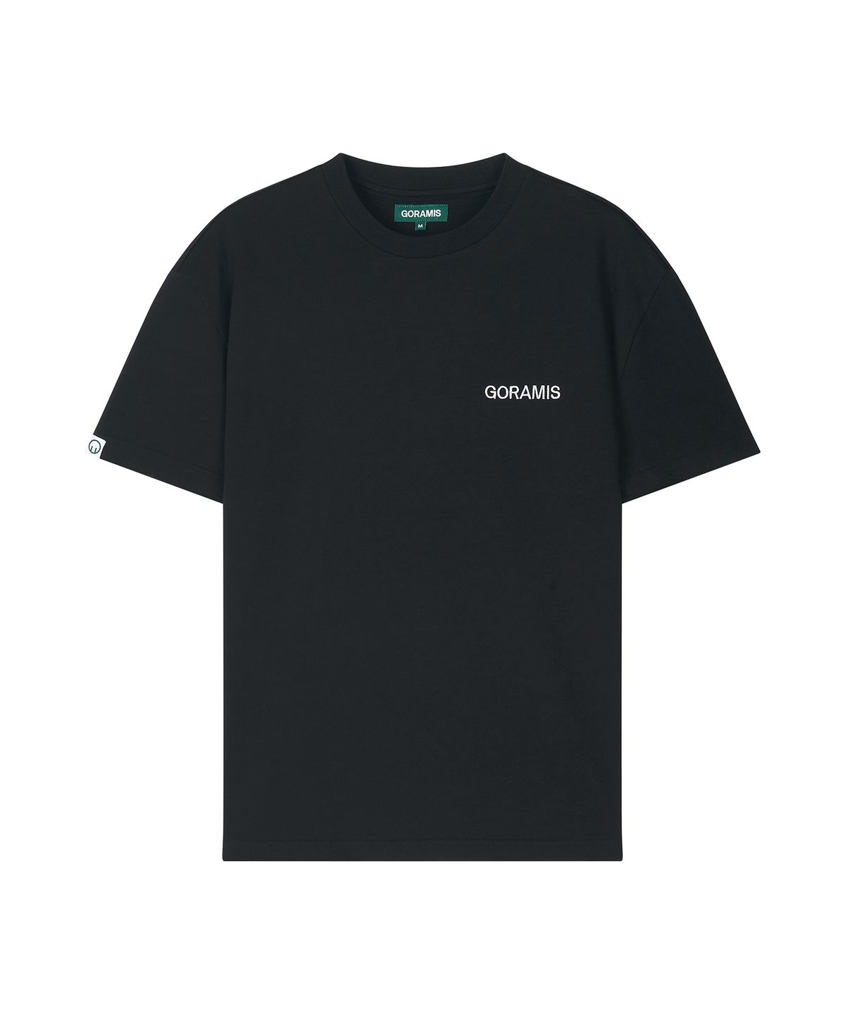 고라미스(GORAMIS) 로고 엠브로이더리 반팔 티셔츠 [BLACK]