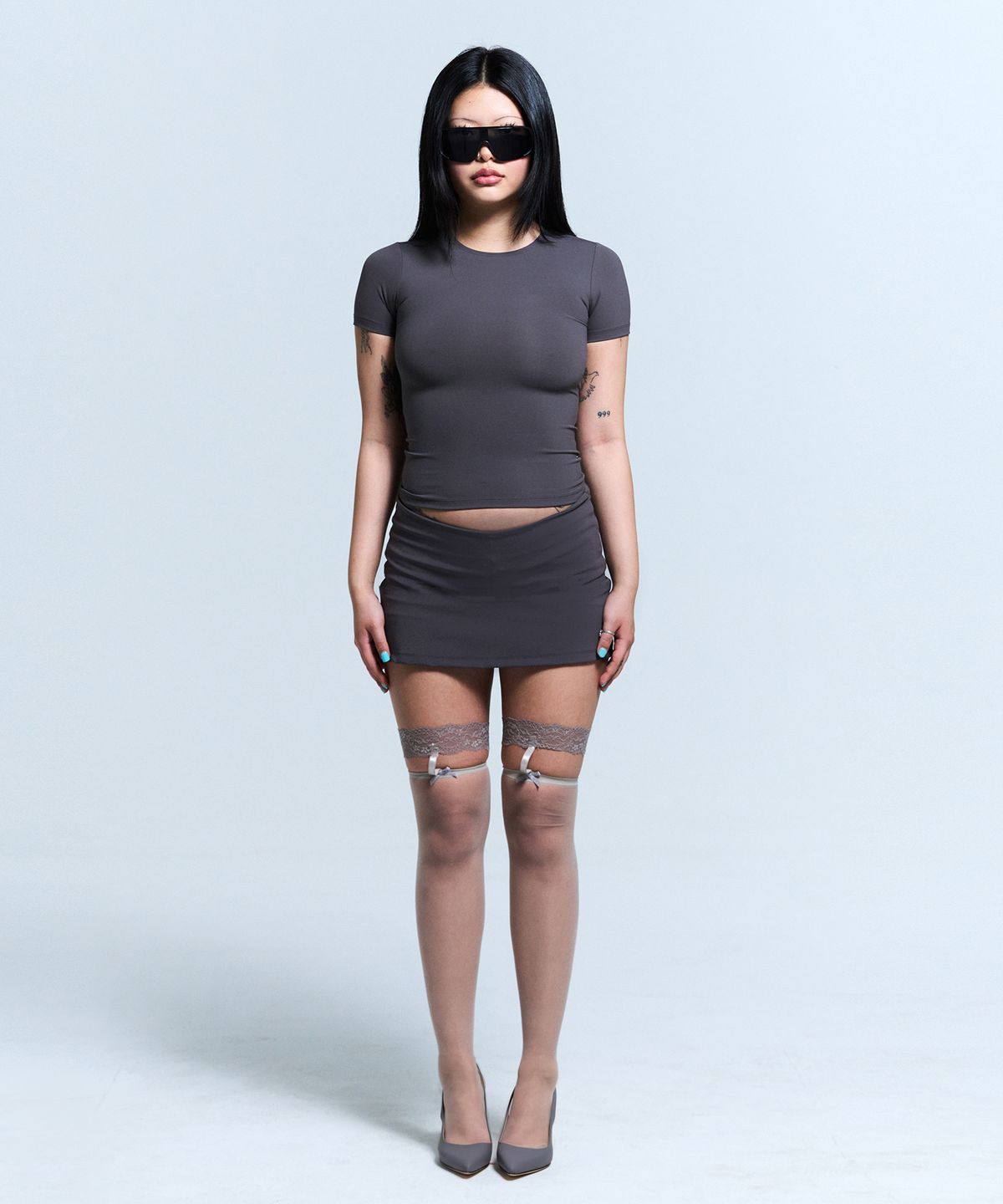 베이크먼데이(BAKEDMONDAY) [CHARCOAL] SKINA SKIRT
