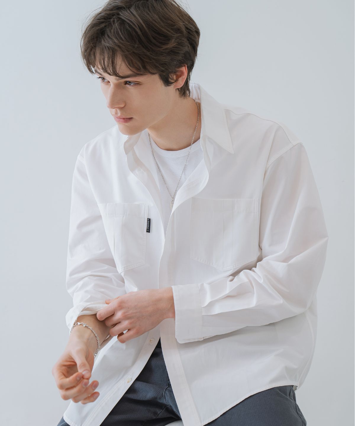 른넷(LEUNNET) 모븐 더블 포켓 셔츠 (Morven Double Pocket Shirt) / Pure White