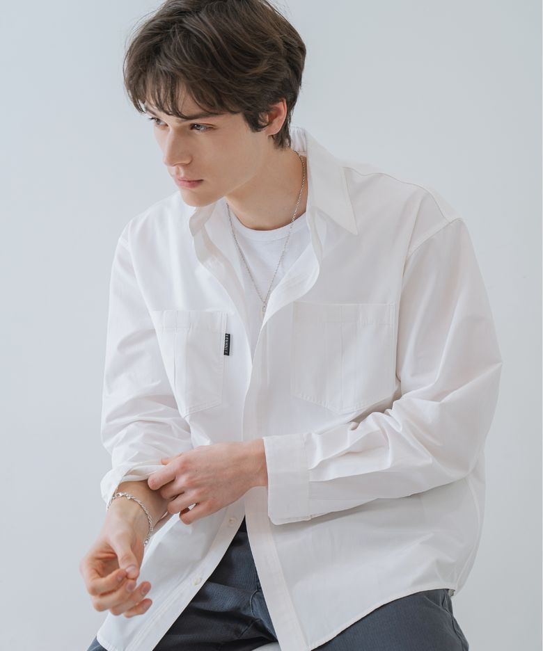 모븐 더블 포켓 셔츠 (Morven Double Pocket Shirt) / Pure White