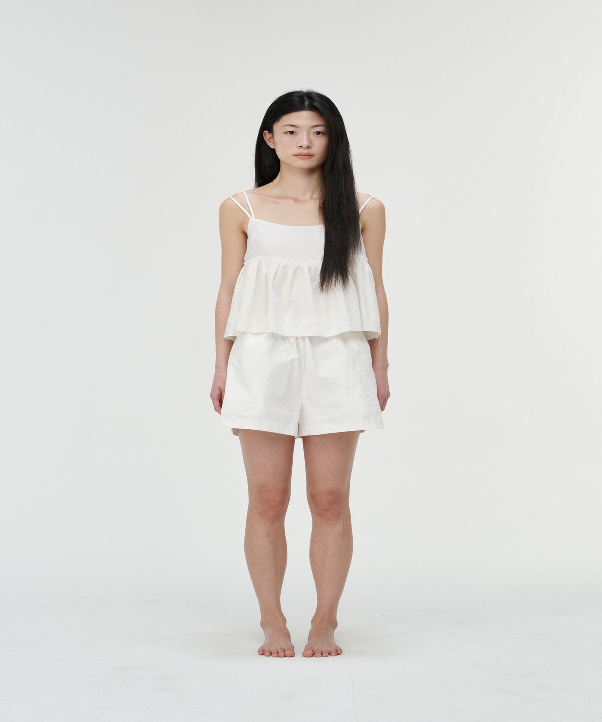 까롯(CARROTTE) Apel Frill Tencel Blouse, White