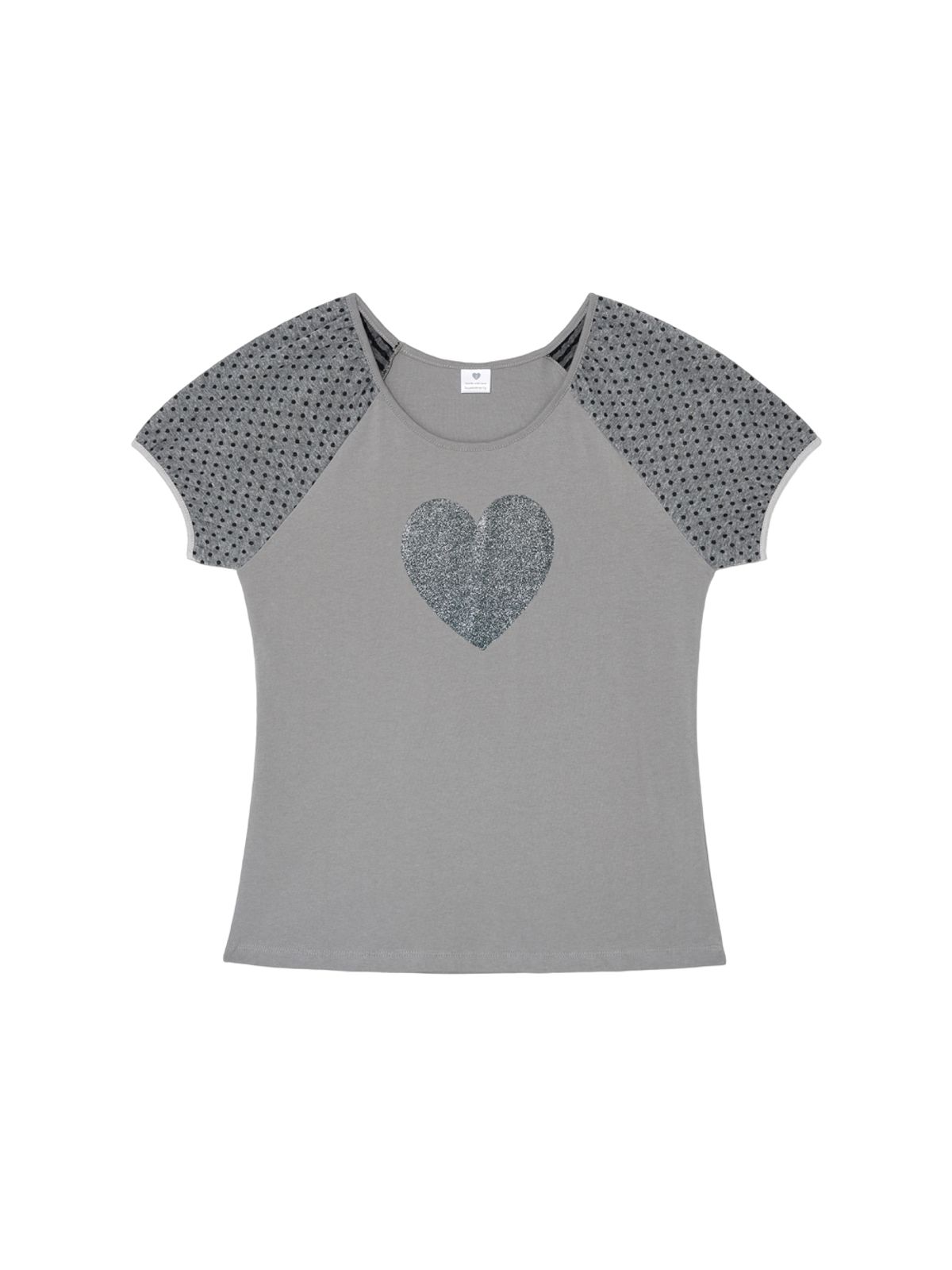 아이썸머리(ISUMMERLY) Heart glitter T-shirt - Gray (하트 글리터 티셔츠 그레이)